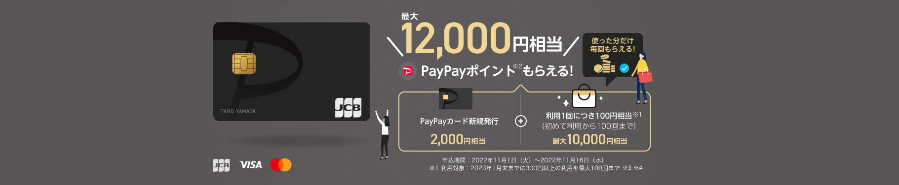 PayPayカード：最大12,000円相当